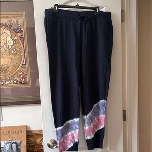 J. Jill Navy Tie-Dye Joggers